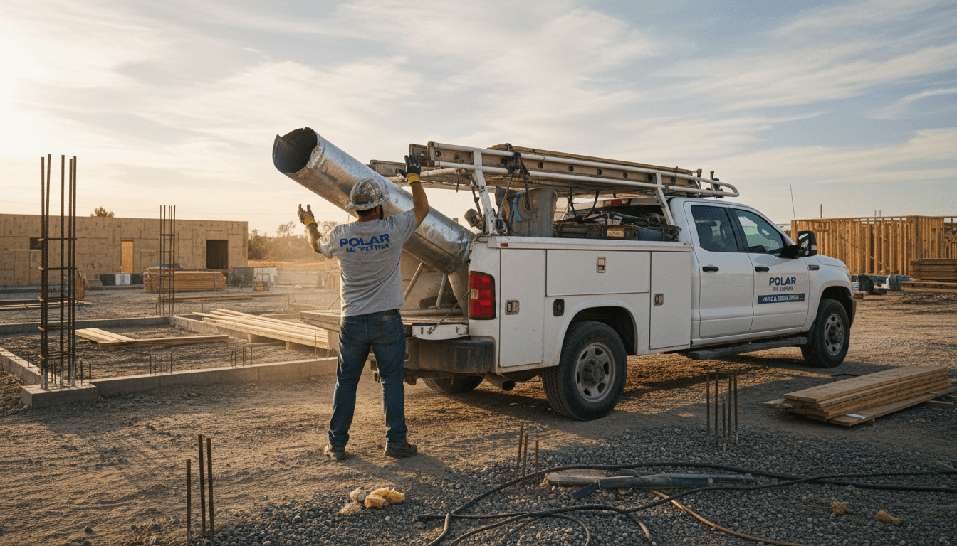 HVAC contractor loading scrap metal into a truck