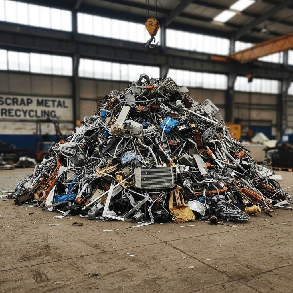 Mixed non-ferrous scrap ready for pickup