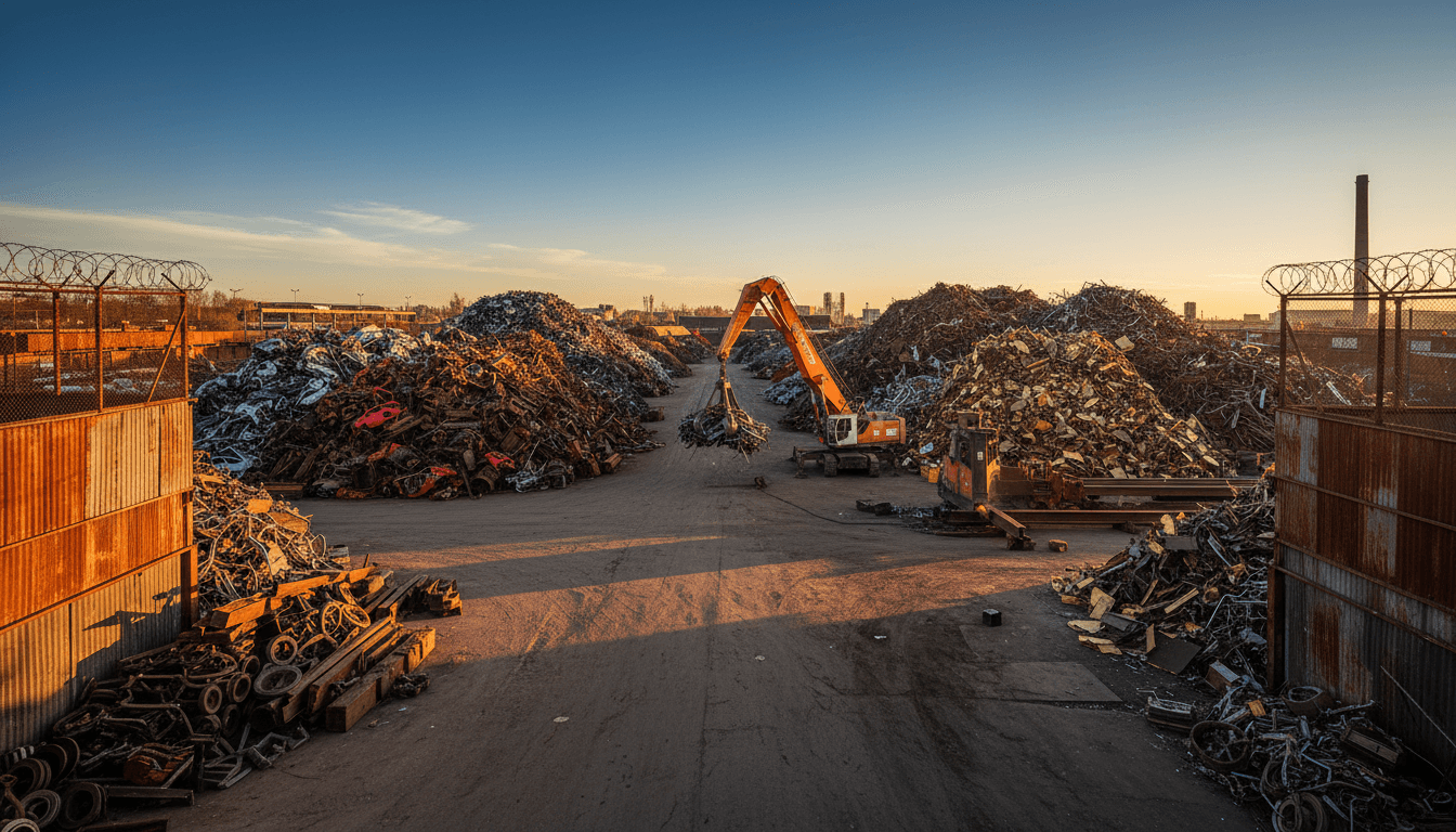 Pile of scrap copper wire ready for recycling